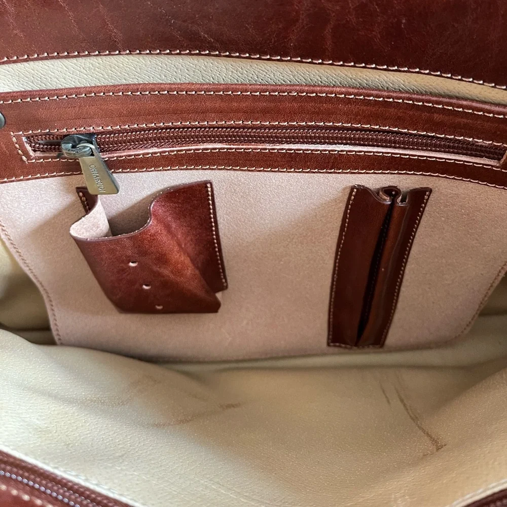 Authentic Chiarugi Genuine Leather Briefcase - Picture 14 of 15